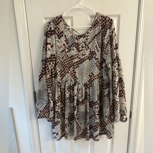 Buddy Love Eva dress blue/pink reptile print